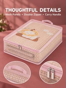 1pc Visible Mesh Wardrobe Storage Bag With Dividers, Seasonal Clothing And Bedding Organizer Bag, Suitable For Clothes, Quilts And Duvets, Multi-Functional Closet Drawer Storage Box For Bedroom, Dorm And Home Organization - View 7