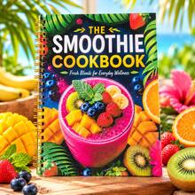 English Fruit Smoothie Recipe Book, Creative Fruit & Vegetable Smoothie Making Tutorial, Tropical Fruit Drink Recipe Guide, Strawberry Blueberry Mango Kiwi Mixed Smoothie, Easy To Learn DIY Drink Making, Beautiful Colorful Illustrated Cover, Gold Spiral Binding, Suitable For Kitchen Beginners And Healthy Eating Enthusiasts, Home Cooking Reference Book, Practical Birthday And Holiday Gift - Style 1 - View 6