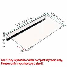 Acrylic Keyboard Stand With 15° Inclined Wrist Rest Design, Transparent Minimalist Keyboard Desktop Extension Rack, Stable Desktop Heightening Stand, Suitable For Typists, Employees, Home Office Typing Work, Adjustable Height Stand, Back To School - Multicolor - View 16