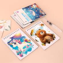 Magic Water Painting Book With Water Pen, Reusable Water Coloring Book, Cartoon Animal Water Paint Activity Book For Art Drawing - Sets - View 3