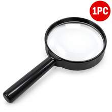 1/2pcs Portable Small Handheld Magnifying Glass, High Definition 6X Magnifier For Elderly Reading And Scientific Observation - Black - View 7