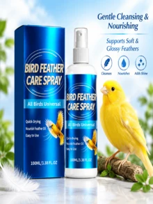 Bird Feather Care Spray, Gentle Daily Care To Keep Feathers Light, Fast-Drying With No Residue, Enhances Plumage Shine, One-Spray Clean For Bird Body, Plant-Based Extract, Essential For Bird Owners, Easier Bird Care - Bottled - View 9