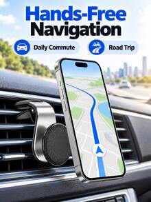 1pc Magnetic Car Phone Holder, Vent Clip Phone Mount, Adjustable ...