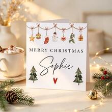 Customized Personalized Christmas Cards: Holiday Christmas Tree, Minimalist Christmas Cards, Holiday Greeting Cards - Greeting Cards - View 3