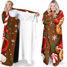 1PC Christmas-Themed Printed Wearable Blanket Is Soft And Comfortable For Both Men And Women. Perfect For Holiday Lounging, Relaxing At Home And Holiday Gift-Giving - Multicolor - View 4