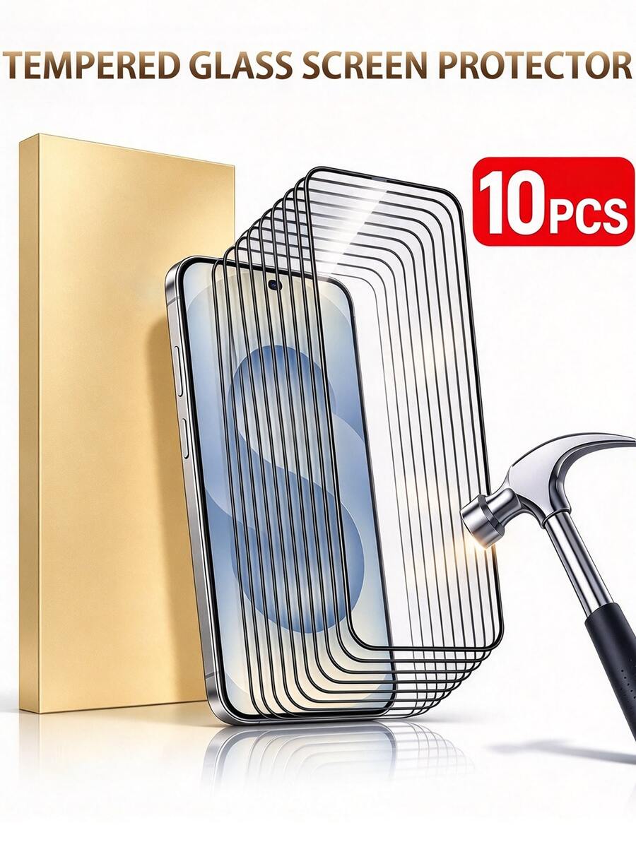 10pcs High Definition Full Coverage Tempered Glass Screen Protector ...