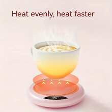USB Heated Cup Mat Constant Temperature Cup Warmer Smart Beverage Heater For Office, Suitable For Most Cups, Outdoor Camping Picnic Kitchen, Autumn/Winter Essential, 3-Level Temperature Adjustment, Christmas Gift - Multicolor - View 7