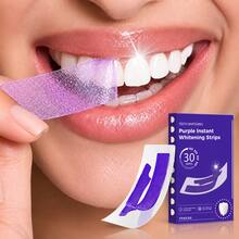 1 Box Dual-Effect Purple Teeth Whitening Strips - Teeth Whitening Gel Professional Teeth Whitening Strips, Teeth Care, Instant Teeth Cleaning Strips, Helps Remove Stains Caused By Coffee, Red Wine And Soda, Daily Oral Care, Travel And Home Use - Various Styles - View 3