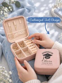 Personalized Jewelry Box, Customized Jewelry Box, Bridesmaid Jewelry Box, Gift For Her, Travel Jewelry Organizer, Customized Name Jewelry Box - Multi-color - Graduation Jewelry Box - View 1