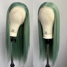 Halloween Mint Green Lace Front Wig For Women 26 Inch 13*4 Long Straight Lace Wigs Heat-Resistant Synthetic Lace Wigs Natural For Cosplay - Multicolor - View 3