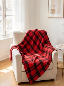 1 buah Selimut Sofa Motif Kotak-kotak Merah, Selimut Tenun Lembut, Pola Kotak-kotak Klasik, Dekorasi Rumah Musim Gugur Serbaguna, Hadiah Liburan, Sempurna untuk Penggunaan Sehari-hari dan Liburan, Dekorasi Rumah - MultiWarna - View 6