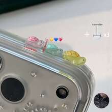 3pcs/6pcs/9pcs/20pcs/30/40/50pcs Colorful 3D Lucky Turtle Side Decorative Stickers Random Color, DIY Phone Case Modification Accessories, Nail Art Decor, Fun Handmade DIY, Free Paste Decoration Modification, Creative Handmade Gift Small Items For Best Friends - Multicolor - View 37
