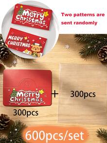 600/400/200pcs/Set Christmas Gift Packaging, Christmas Jewelry Display Bags, Transparent Bags With Header Card, Suitable For Party Favors, Baking And Holiday Gift Packaging - Multicolor - View 11
