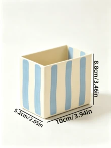 1PC Vintage Hand-Painted Striped Magnetic Storage Box, Refrigerator Side Adsorption Shelf, No-Drill Wall-Mounted Kitchen Knife Fork Spoon Holder, Home Refrigerator Magnetic Storage Box - Multicolor - View 11