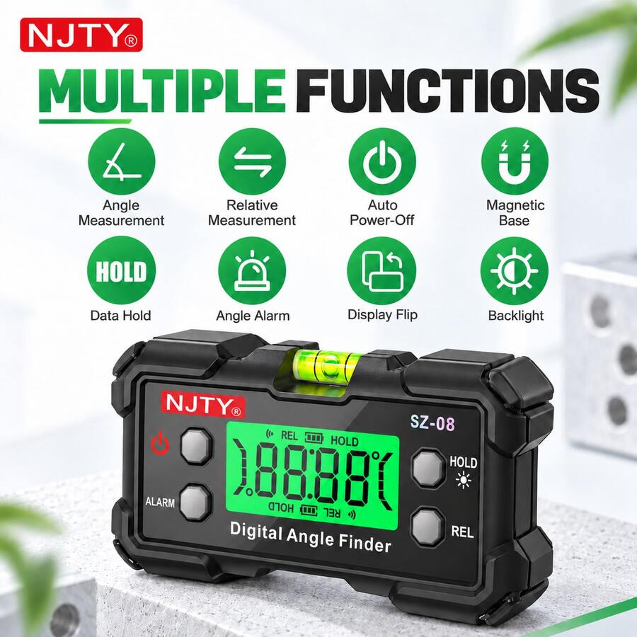 Inclinometer Elektronik Cerdas Presisi Tinggi, Penggaris Level Digital, Penggaris Level Digital, Magnet Kuat Dua Sisi, Alat Pengukur Sudut Kemiringan, Pengukuran Relatif/Absolut, Pembacaan Otomatis, Alat Perbaikan Rumah, Konstruksi, dan Otomotif, Ditenagai 2 Baterai AAA, Produk Tidak Termasuk Baterai.