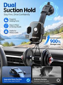 Magnetic Car Phone Holder, Air Vent Phone Mount, Universal Adjustable Phone Holder, 360 Degree Rotating Car Mount, Strong Grip Design, Dashboard Navigation Phone GPS Holder, Car Interior Hands-Free Driving Accessory - Multicolor - View 7