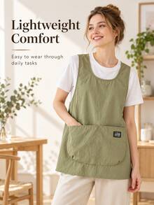 Breathable Sleeveless Apron, Cool And Comfortable, Suitable For Long-Term Wear In Summer. Features Quick-On/Off Design, Large Pockets For Convenient Storage, Suitable For Kitchen Cooking, Art Studio Activities And Daily General Use, Simple And Versatile. - Multicolor - View 4