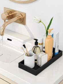 Silicone Bathroom Countertop/Vanity Tray, Rectangular Silicone Bathroom Tray; Modern Bathroom Decor, Coffee Table Decor; Decorative Tray For Candles, Perfume, And Plants - View 7