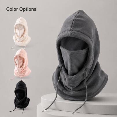 1pc Fleece Lined Thickened 3-In-1 Winter Ski Hat, Neck Warmer Face Mask, Windproof Neck Protection Warm