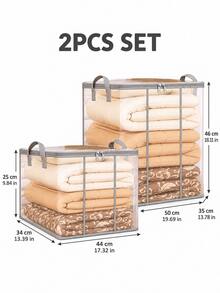 Large Capacity Clothing Storage Bag, Foldable Fabric Storage Box, Organizes Clothes, Wardrobe Organization, Equipped With Reinforced Handles For Easy Dragging; Durable And Waterproof, Foldable And Portable, Suitable For College Dorms, Home, Office And Travel; Ideal Choice For Students And Professionals (Available In Multiple Sizes). - Multicolor - View 12