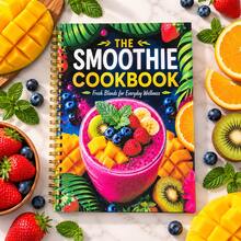 English Fruit Smoothie Recipe Book, Creative Fruit & Vegetable Smoothie Making Tutorial, Tropical Fruit Drink Recipe Guide, Strawberry Blueberry Mango Kiwi Mixed Smoothie, Easy To Learn DIY Drink Making, Beautiful Colorful Illustrated Cover, Gold Spiral Binding, Suitable For Kitchen Beginners And Healthy Eating Enthusiasts, Home Cooking Reference Book, Practical Birthday And Holiday Gift - Style 1 - View 3