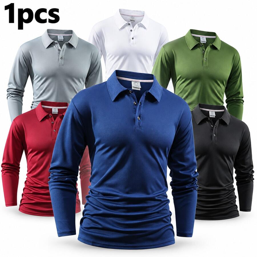 Men's Outdoor Sports Business Casual Light Functional Urban Commute Multi-Scenario Wear Premium Texture Golf Sports Urban Sports Light Outdoor Travel Tennis Sports Top - Navy Blue - View 1