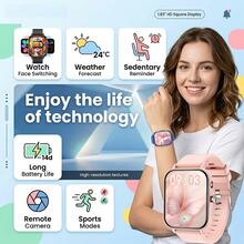 ZhiKexing Jam Tangan Pintar Layar Penuh 1,83 Inci, Kompatibel dengan Ponsel iOS dan Android, Baterai 260mAh dengan Lampu LED, (Panggilan/Peneleponan Bluetooth), Senter Luar Ruangan/Banyak Tampilan Jam/Permainan Bawaan/Pemutaran Musik/Jam Tangan Olahraga Pintar Unisex, Cocok Sebagai Hadiah untuk Teman dan Pasangan - View 5