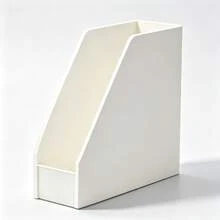 1pc White Slanted File Organizer, Office Desk Compartment Bookend, Document & Book Storage Rack - Single Bookend - View 8