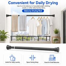 Popular Adjustable Tension Rod - Equipped With Easy-To-Use Plastic Base And Stainless Steel Tube, No Drilling Required, Suitable For Shower Curtains, Window Curtains, Door Curtains, Closet Storage And Balcony Drying - Available In Silver, Black, White - Multicolor - View 7