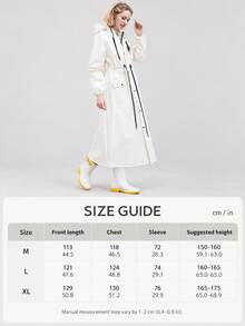 Waterproof Long Hooded Raincoat With Transparent Face Shield, Front Zipper And Snap Buttons, Adjustable Drawstring Waist, Pocket Design, Full Body Windproof, Suitable For Electric Scooter, Cycling Commute, Unisex Adult, Yellow Waterproof Raincoat - Multicolor - View 7