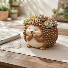 1pc Hedgehog Planter Pot For Succulents And Flowers, Garden Balcony Windowsill Planting Pot - A - View 5