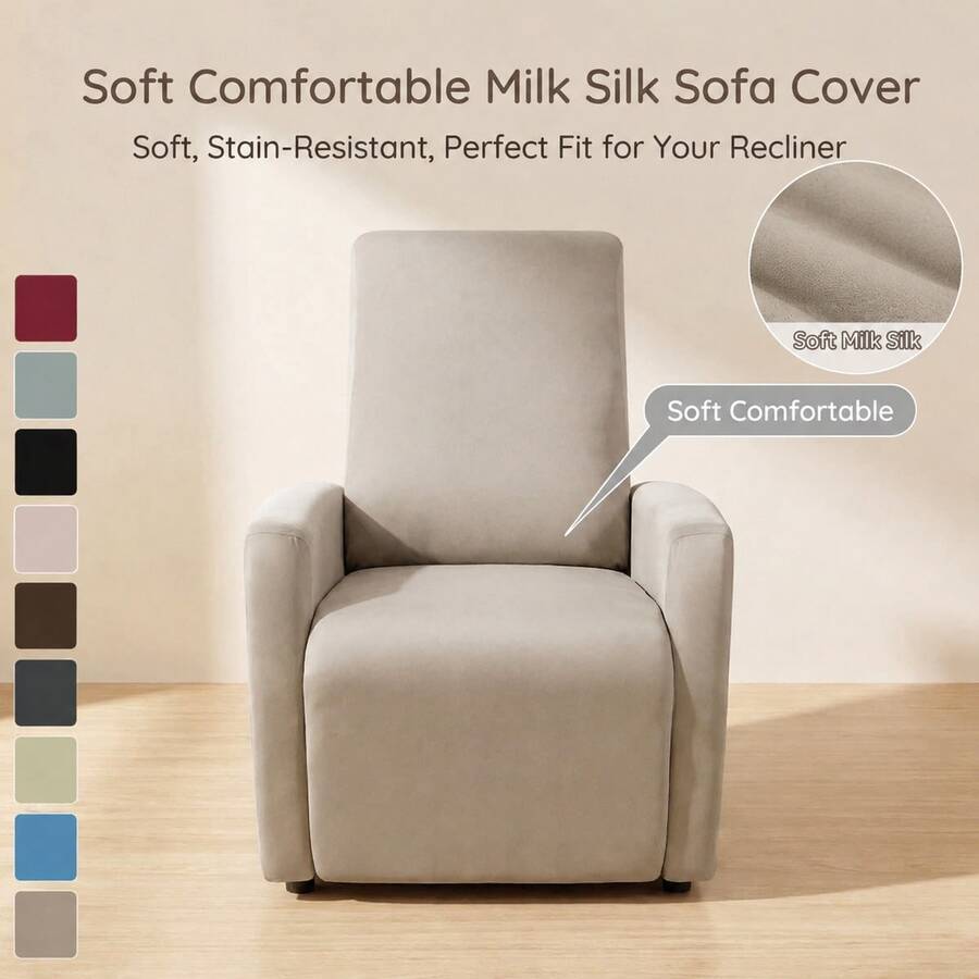 4pcs Small Slouchy Sofa Cover Elastic Slouchy Sofa Cover With Storage Pocket Furniture Protector Cover Suitable For Living Room Armchair Cover With Pocket 1-Seater Armchair Cover Waterproof Elastic Armchair Protector Cover Suitable For Slouchy Chair TV Chair Modified Slouchy Chair Cover - Multicolor - View 1