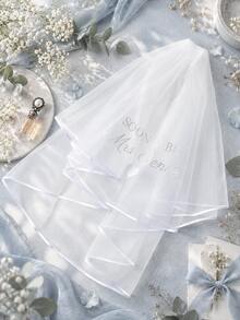 Personalized Soon To Be Mrs. Bachelorette Party Veil, Bride Heart Print, Pearl Veil, Bridal Shower - Multicolor-rZYTS1 - View 3