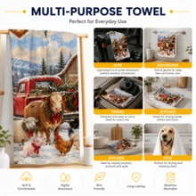 2pcs Farm Animal Winter Barn Pattern, Suitable For Kitchen, Bathroom, Toilet Holiday Kitchen Decor, Winter Home Decoration, Christmas Gift Set - Multicolor - View 8