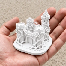 Miniature Thorn Castle Statue, 2.4 Inch Fairy Garden Castle Figurine With Thorn Vines And Roses, Plastic Medieval Fantasy Tower Fortress For Terrarium Diorama Tabletop Decor - A - View 7