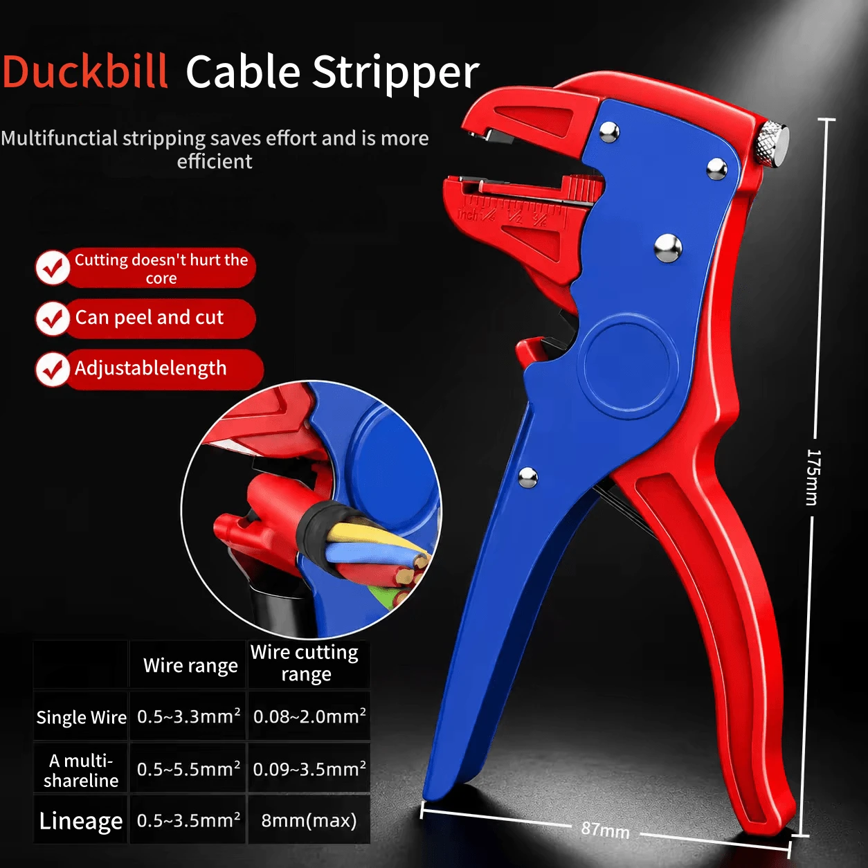 1pc Duck-Billed Wire Stripper, Multi-Function Automatic Wire Stripping ...