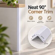 1 buah Lis Sudut Siku 90 Derajat Berbentuk L PVC Perekat Diri Ukuran 50CMx2CM, Cocok untuk Dekorasi Dinding, Kabinet, Furnitur, Kusen Pintu, dan Sudut Meja - A - View 2