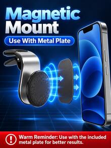 2PCS Magnetic Car Phone Holder, Air Vent Clip Mount, Adjustable Viewing ...