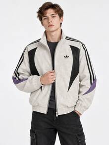 Jaket Lengan Panjang Bergaris Kasual Sporty STREET adidas Originals untuk Pria - Light Grey - View 7