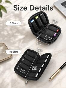 Túi đựng USB Flash Drive bằng neoprene mềm, giá đỡ ổ USB ngón cái với các ngăn co giãn riêng biệt và khóa kéo, túi lưu trữ thẻ nhớ nhỏ gọn di động cho văn phòng, trường học, nhà và du lịch, màu đen, có sẵn 6, 10 hoặc 20 ngăn - Xem 9