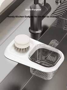 1Pc Sink Scraps Filter Draining Basket, Detachable Water Filter Box, Transparent And Visible, Quick Draining And Anti-Clogging, Side Storage Groove, Kitchen Food Scraps Collector, Kitchen Cleaning And Storage Accessories - A - View 3