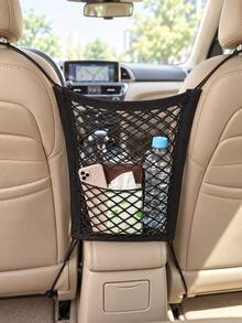 Car Seat Gap Storage Bag, Elastic Mesh Storage Pouch, Front Seat Divider Pocket, Universal Car Interior Organizer, Large Capacity Car Cup Holder Wallet Storage Rack, Black Mesh Car Accessory, Suitable For SUV Sedan Truck Road Trip - A - View 3