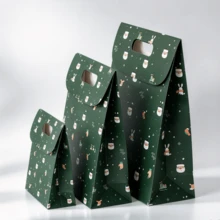 1pc Christmas Paper Gift Bag With Handle, Seasonal Gift Packaging Bag, Used For Cookies, Candy And Other Gift Storage - Multicolor - View 6