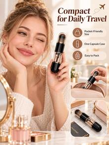6/4pcs Mini Makeup Brush Set, Portable Travel Makeup Brushes With Storage Box, Foundation Eyeshadow Concealer Eyeliner Brush Set, Compact Full Face Makeup Tools, Handbag And Travel Essentials, Girly Style Beauty Must-Haves, Christmas Gift For Her - A - View 1