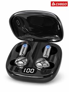 CHIGO-JX03-2 Dual Bluetooth Earbuds, 2-In-1 Design With One Charging Case And Two Earbuds, Bluetooth 6.0 Low Latency, Suitable For Sleeping, Commuting, And Sports - View 12