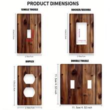 1pc 2D Acrylic Wood Grain Printed Switch Panel Decorative Power Socket Wall Plate, Suitable For Kitchen Bedroom Electrical Accent Wall Decoration - B - View 4