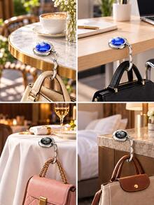 Foldable Table-Edge Hanger,Bag Hanger,Multifunctional Tabletop Hanging Clip,Desk Accesorries,Room Decor,Practical And Convenient; Organization And Storage; Suitable For Hanging Bags On Tables, In Classrooms, Bedrooms; Atravel And Outdoor Essential - Multicolor - View 6