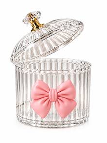 New Bowknot Makeup Storage Box, Transparent Acrylic, Soft Puff Storage - Hair Accessory Storage Box, Makeup Sponge Storage Box, Portable Powder Box, Suitable For Women To Touch Up Anytime, Travel-Friendly Storage Box - Multicolor - View 6