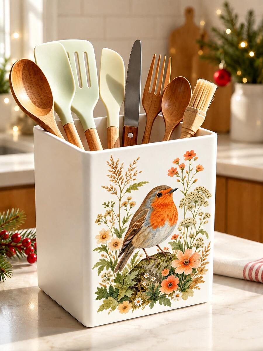 1pc Christmas Robin Pattern Multi-Function Storage Organizer Box ...