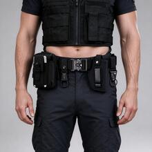 5/3/1pc 2-In-1 Outdoor Sports Tactical Belt Set, Made Of Durable Nylon Material, Equipped With Adjustable Buckle, Suitable For Wilderness Survival, Tactical Game Training, Tactical Equipment, Water Bottle Clip, Electrician Repair Waist Bag And Carpenter Installation Portable Tool Storage Belt - Multicolor - View 5